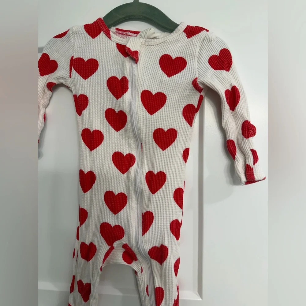Spearmint Love Heart Patterned Kids One Piece